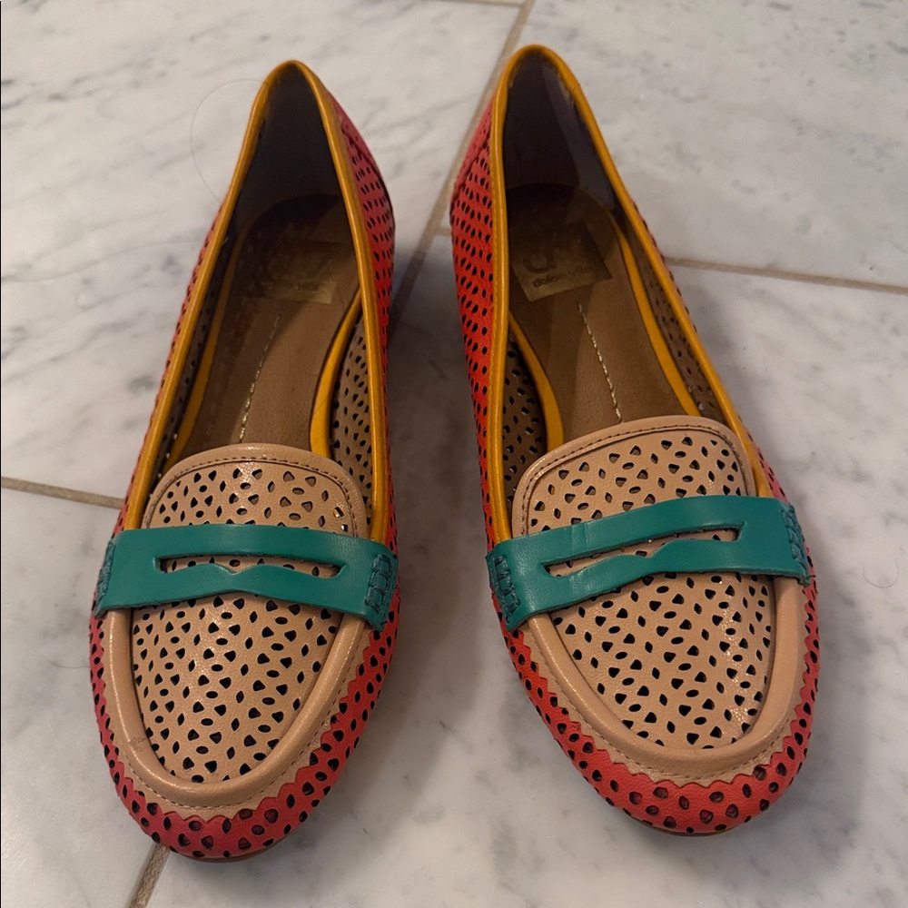 DV by Dolce Vita Red and Teal Perforated Loafers